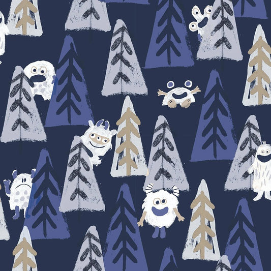 Catch Me If You Can Hide & Seek Navy - 3 Wishes Fabric from Fort Worth Fabric Studio