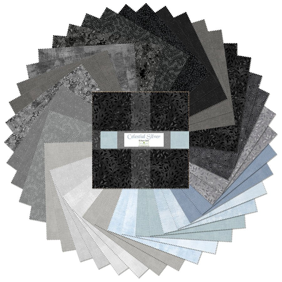 Celestial Silver 10 Karat Gems 10" Squares - Wilmington Prints from Fort Worth Fabric Studio