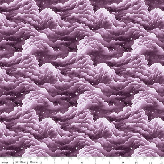 Celtic Cats Clouds Lilac - Riley Blake from Fort Worth Fabric Studio