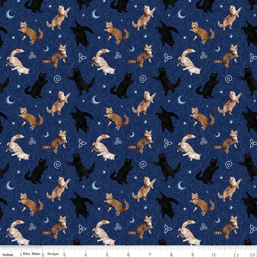 Celtic Cats Kitties Navy - Riley Blake from Fort Worth Fabric Studio