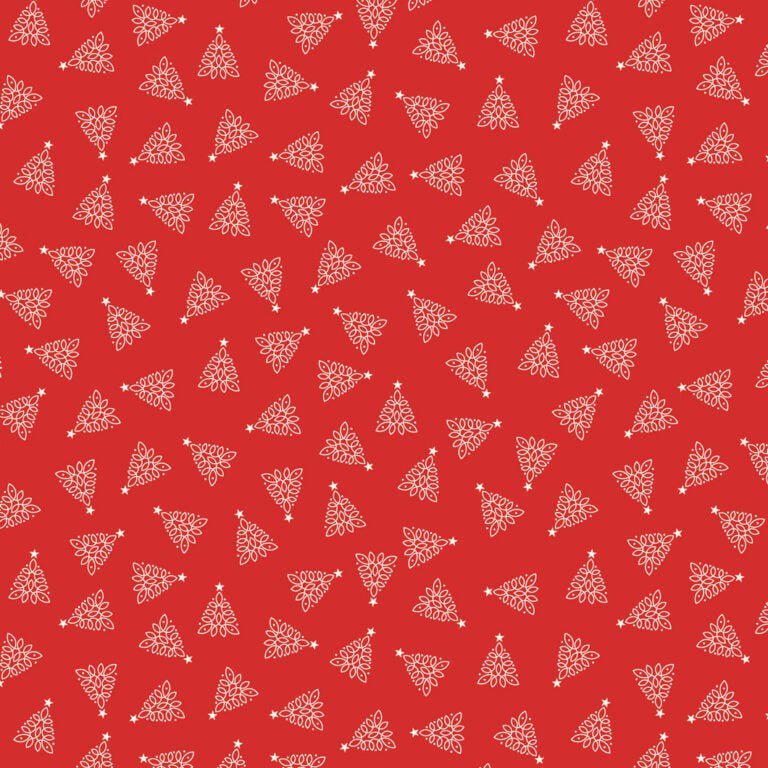 Celtic Christmas Celtic Trees Winter Red – Remnant 13″ × 44″ - Lewis & Irene from Fort Worth Fabric Studio