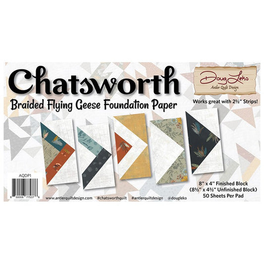 Chatsworth Braided Flying Geese Foundation Paper - Antler Quilt Design from Fort Worth Fabric Studio