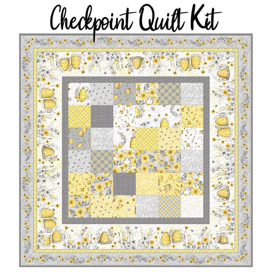 Checkpoint Quilt Kit with Buzzin' Blooms from Wilmington - Wilmington Prints from Fort Worth Fabric Studio