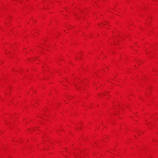 Christmas at Pooh Corner Dear Santa Mono Red - Studio E from Fort Worth Fabric Studio