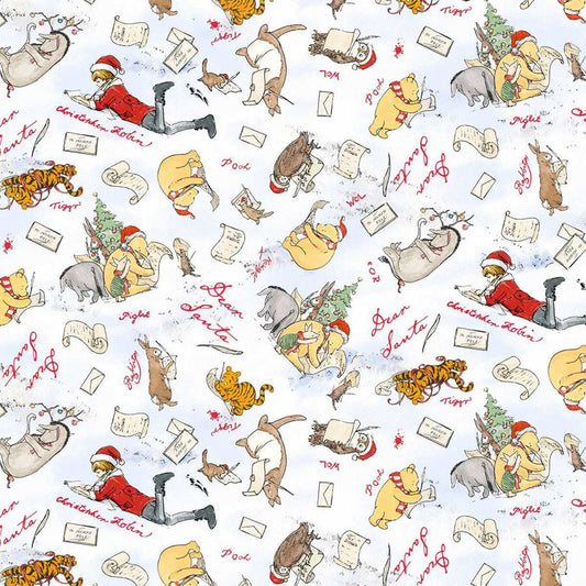 Christmas at Pooh Corner Dear Santa Snow - Studio E from Fort Worth Fabric Studio