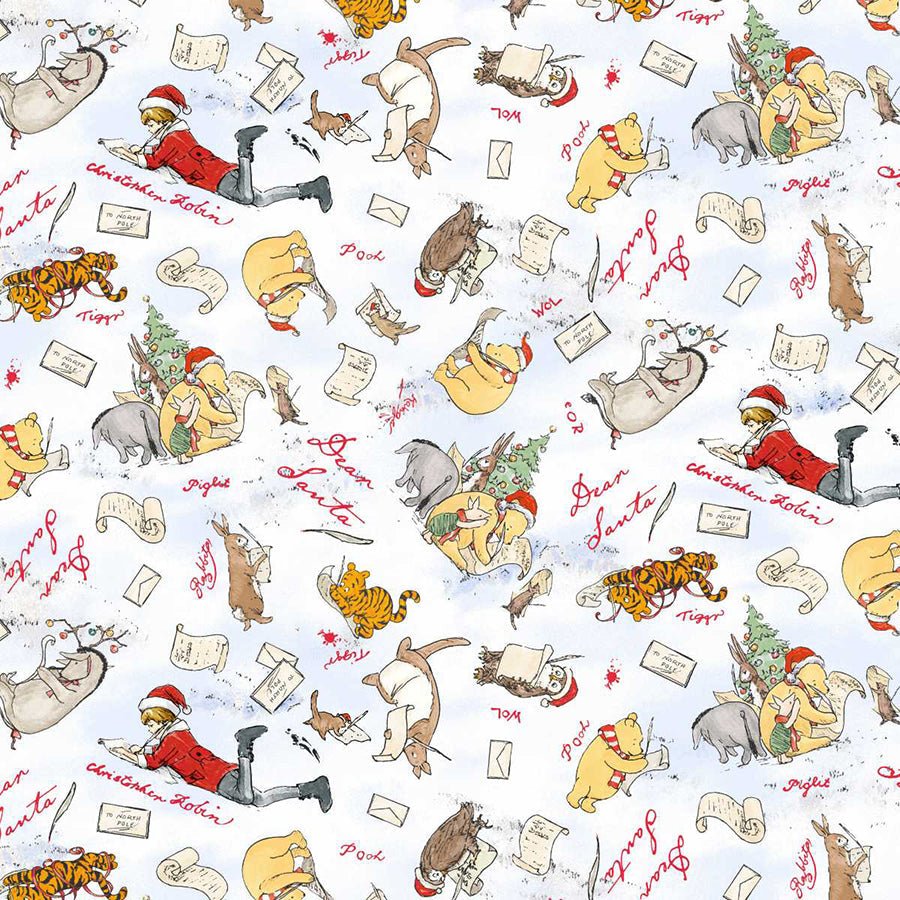 Christmas at Pooh Corner Dear Santa Snow – Remnant 11″ × 44″