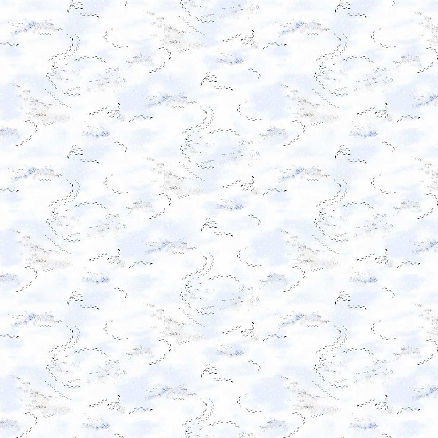 Christmas at Pooh Corner Frosted Footprints Snow – Remnant 27″ × 44″