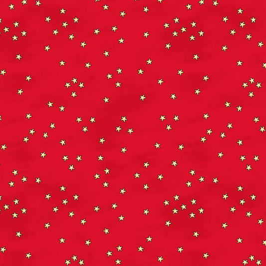 Christmas at Pooh Corner Stars Red - Studio E from Fort Worth Fabric Studio