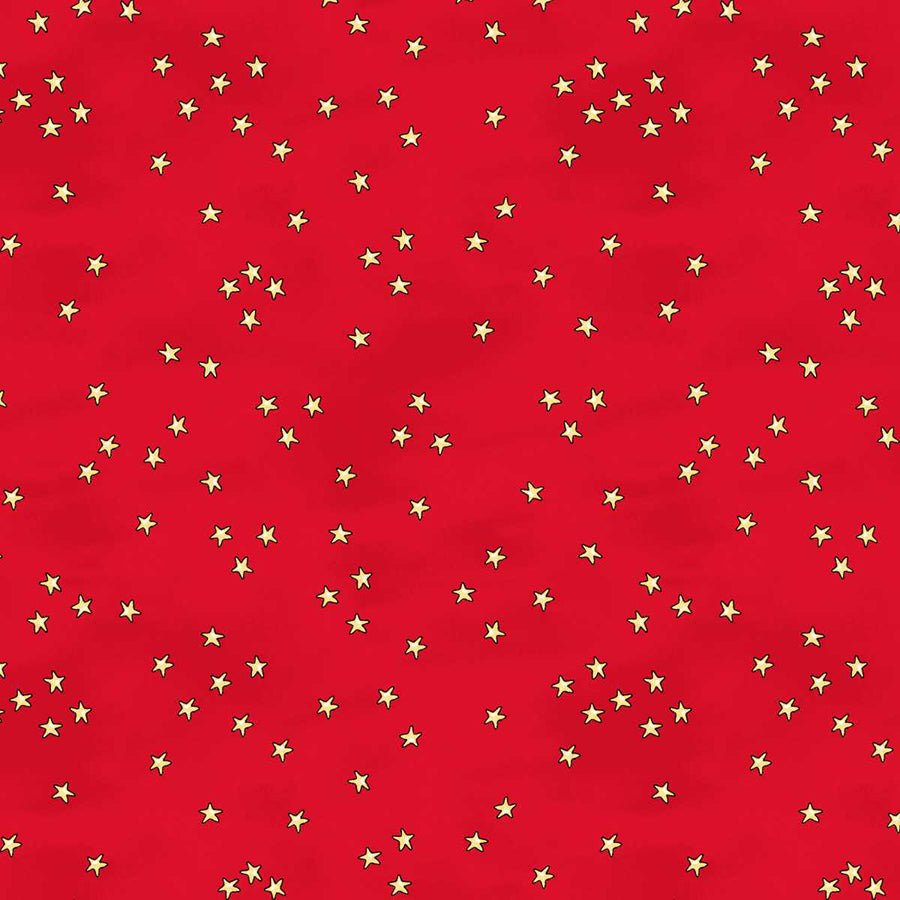 Christmas at Pooh Corner Stars Red – Remnant 33″ × 44″