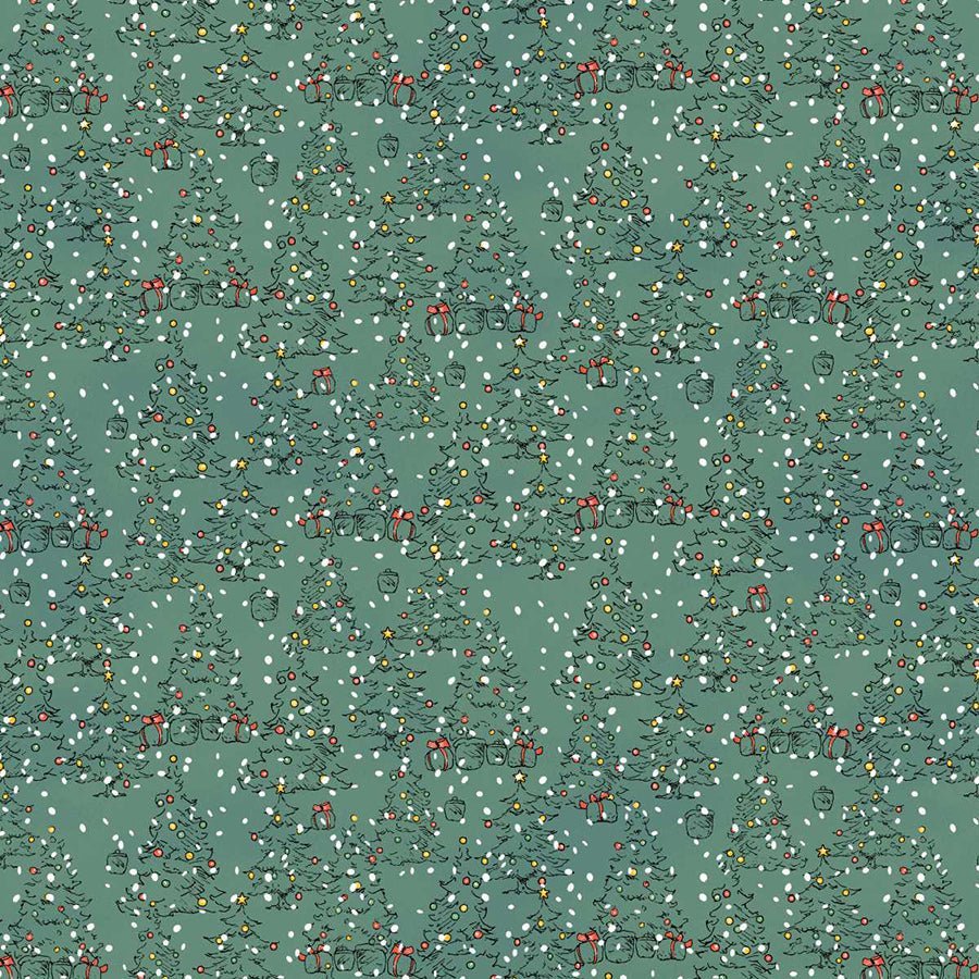 Christmas at Pooh Corner Trees Mono Forest – Remnant 22″ × 44″ - Studio E from Fort Worth Fabric Studio