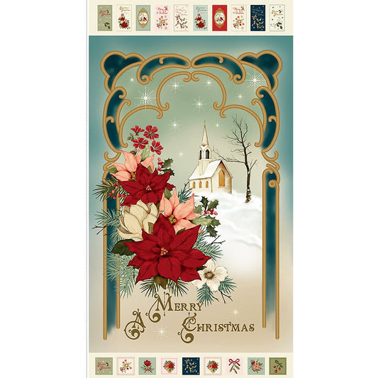Christmas Greetings 23 ½" Panel Multi - Riley Blake from Fort Worth Fabric Studio