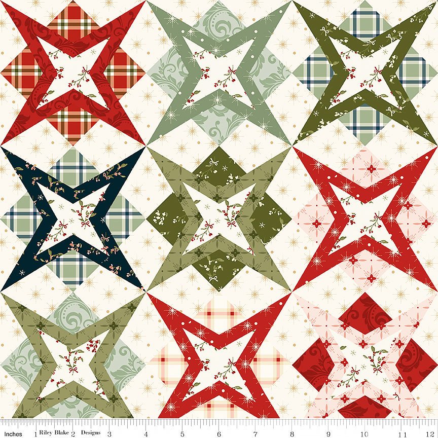 Christmas Greetings Cheater Print Multi - Riley Blake from Fort Worth Fabric Studio
