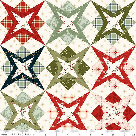 Christmas Greetings Cheater Print Multi - Riley Blake from Fort Worth Fabric Studio