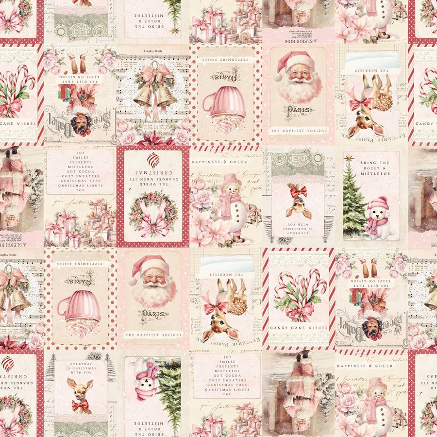 Christmas Magic Labels Ivory – Remnant 27" × 44" - Blank Quilting from Fort Worth Fabric Studio