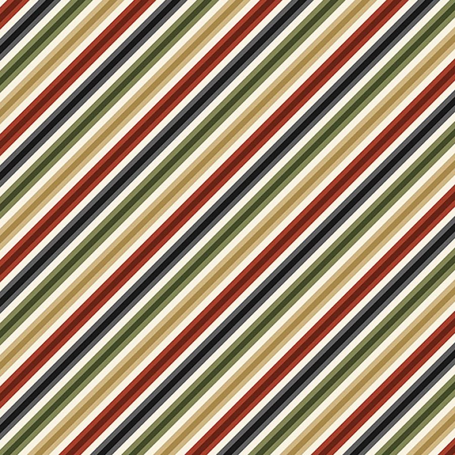 Christmas Tails Diagonal Stripe Multi – Remnant 33" × 44"