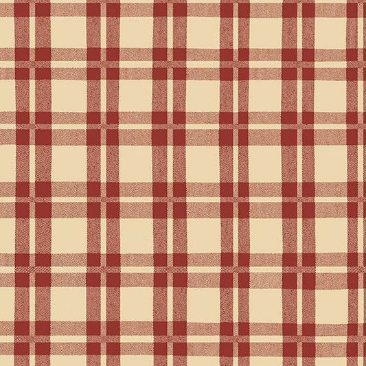 Christmas Tails Plaid Light Red – Remnant 28″ × 44″