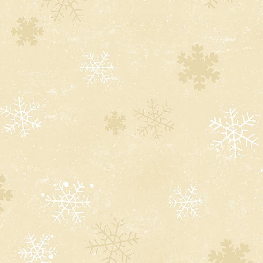Christmas Tails Snowflakes Butter – Remnant 36″ × 44″ - Clothworks from Fort Worth Fabric Studio
