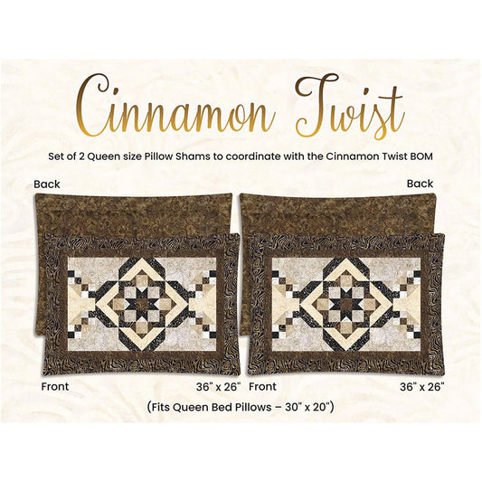 Cinnamon Twist Queen Pillow Shams Pattern from Wilmington PDF Download - Wilmington Prints from Fort Worth Fabric Studio