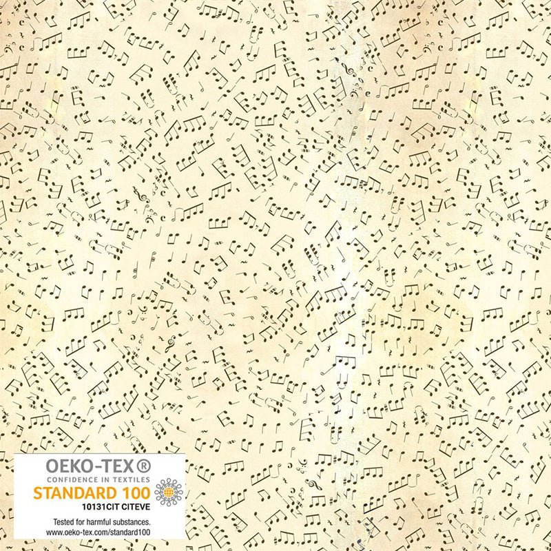 Classically Yours Notes Beige - Stof of Denmark from Fort Worth Fabric Studio