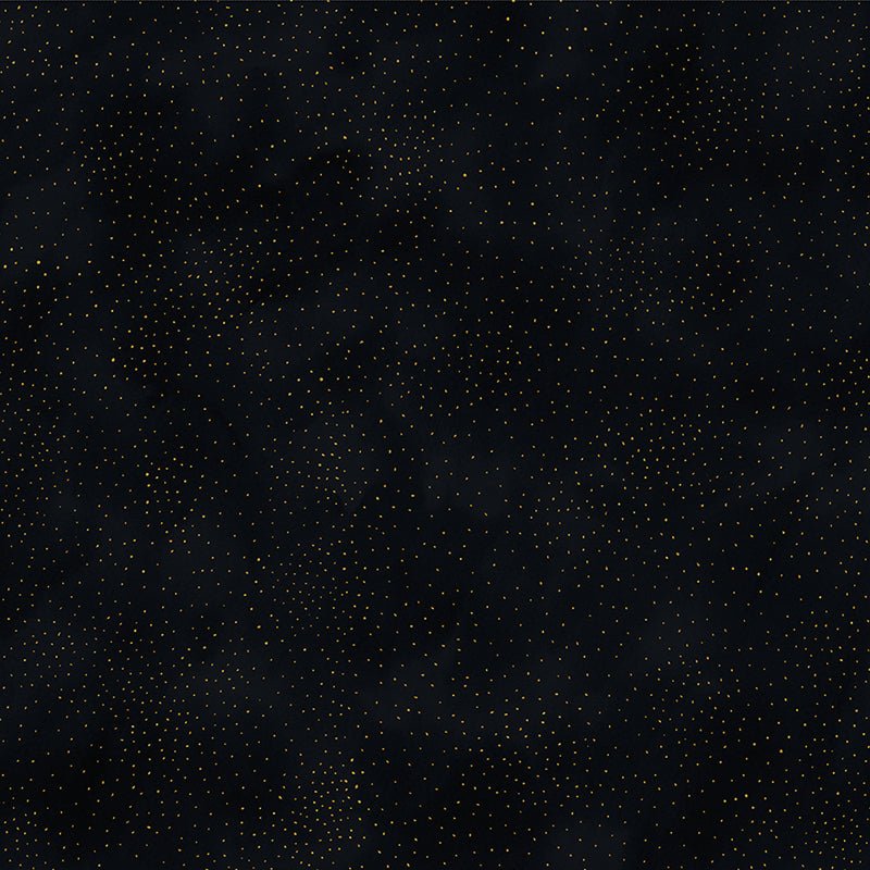 Clothworks Laurel Burch Basic Dot Black Gold Metallic 1 Yard Cut - Clothworks from Fort Worth Fabric Studio