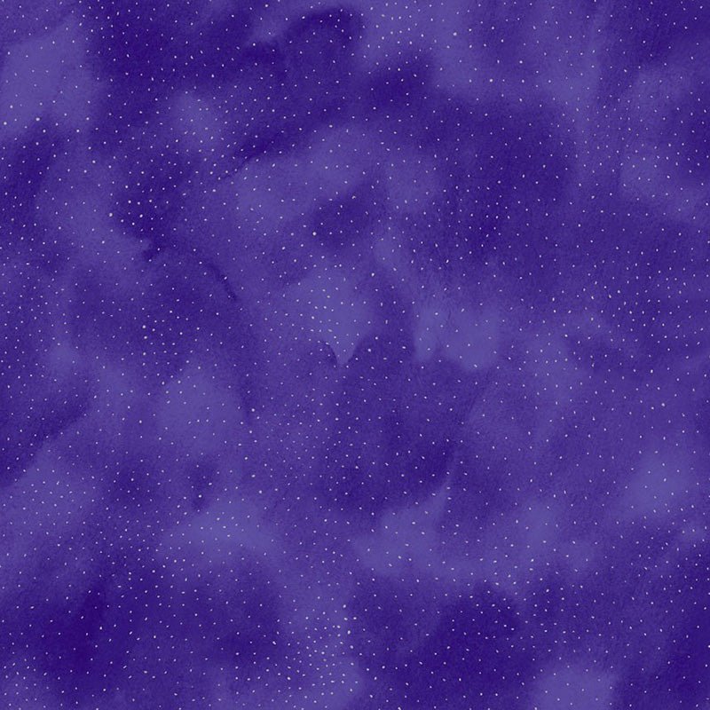 Clothworks Laurel Burch Basic Dot Dark Purple Silver Metallic – Remnant 34″ × 44″