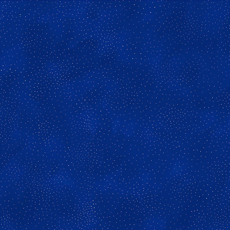 Clothworks Laurel Burch Basic Dot Royal Blue Silver Metallic 1 Yard Cut - Clothworks from Fort Worth Fabric Studio