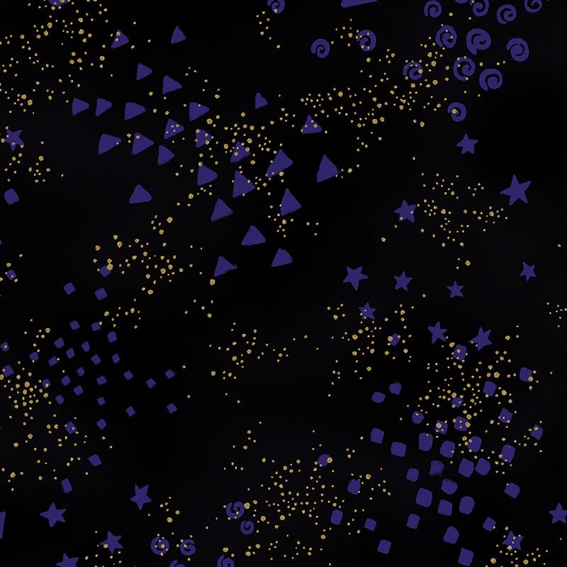 Clothworks Laurel Burch Basic Glitter Black Gold 1 Yard Cut - Clothworks from Fort Worth Fabric Studio