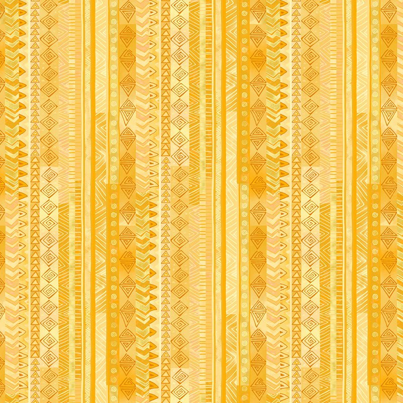 Clothworks Laurel Burch Basic Stripe Gold 1 Yard Cut - Clothworks from Fort Worth Fabric Studio