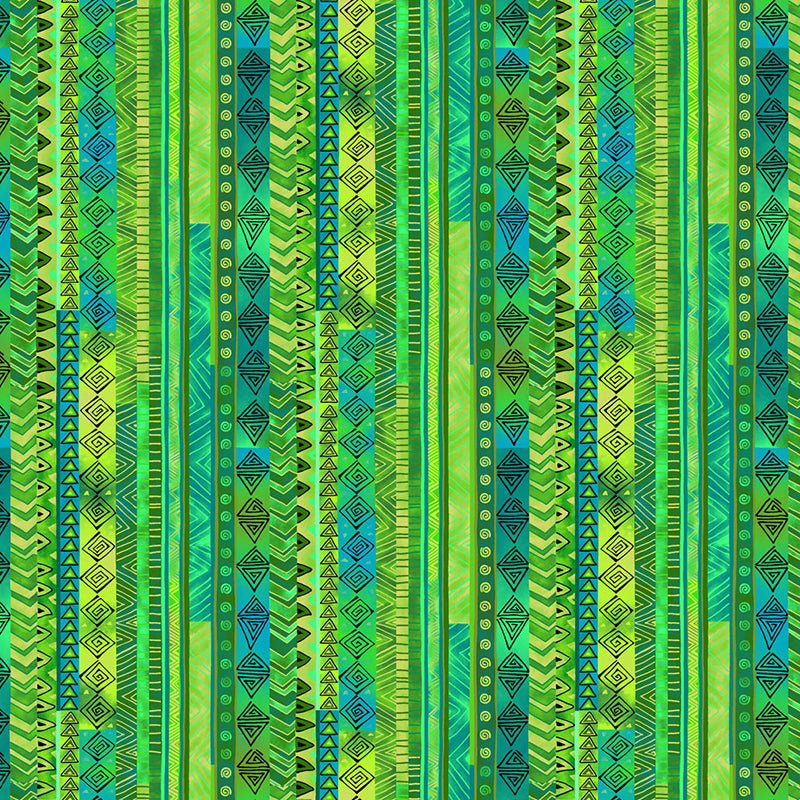Clothworks Laurel Burch Basic Stripe Green 1 Yard Cut - Clothworks from Fort Worth Fabric Studio