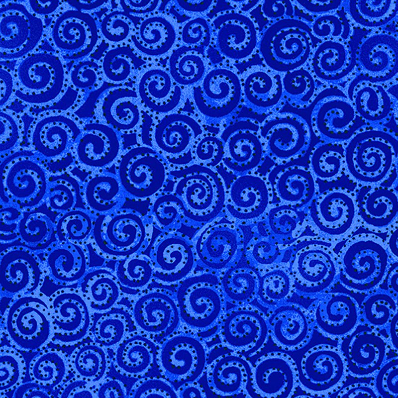 Clothworks Laurel Burch Basic Swirl Dark Blue 1 Yard Cut - Clothworks from Fort Worth Fabric Studio