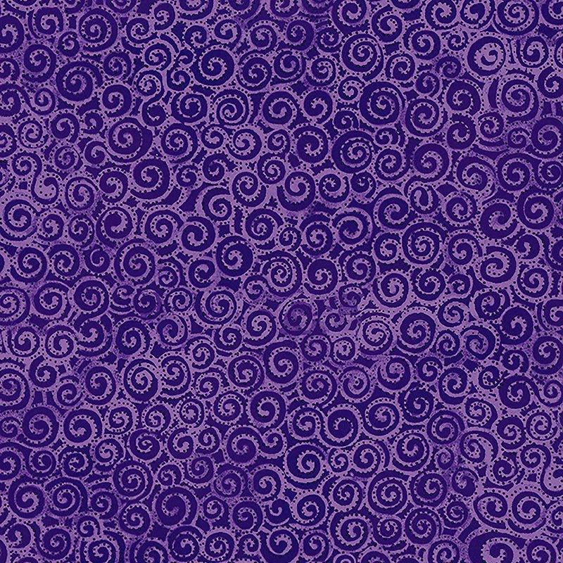 Clothworks Laurel Burch Basic Swirl Dark Purple 1 Yard Cut - Clothworks from Fort Worth Fabric Studio