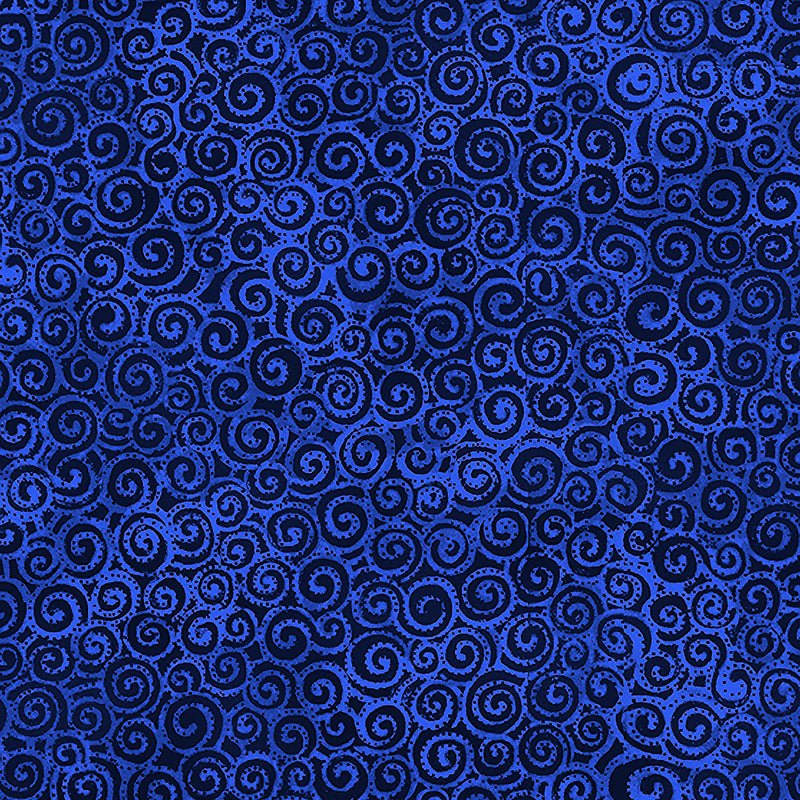 Clothworks Laurel Burch Basic Swirl Royal Blue 1 Yard Cut - Clothworks from Fort Worth Fabric Studio