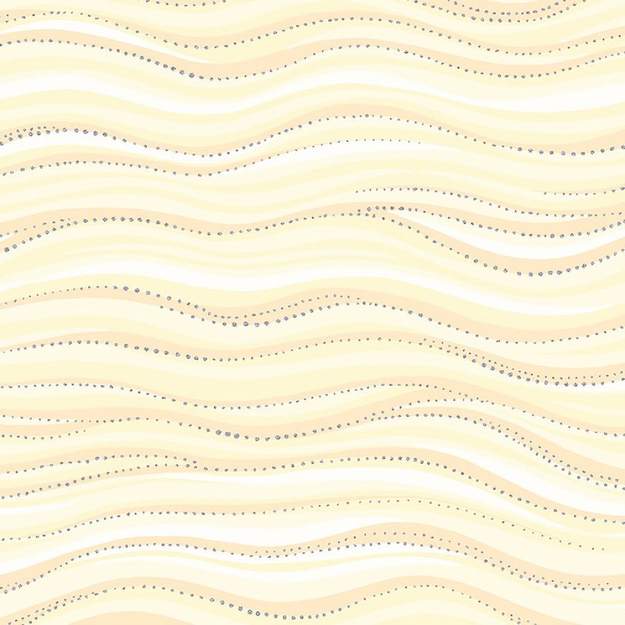 Clothworks Laurel Burch Basic Wave Light Cream Silver 1 Yard Cut - Clothworks from Fort Worth Fabric Studio