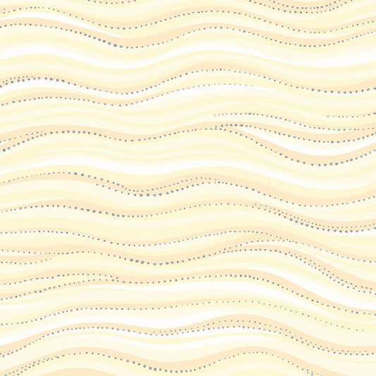 Clothworks Laurel Burch Basic Wave Light Cream Silver 1 Yard Cut - Clothworks from Fort Worth Fabric Studio