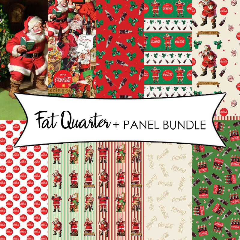 Coca - Cola Christmas Fat Quarter + Panel Bundle - Northcott from Fort Worth Fabric Studio