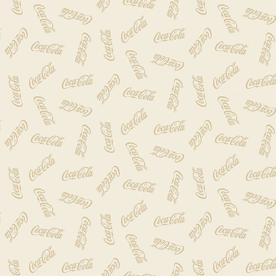 Coca-Cola Christmas Logo Toss Taupe – Remnant 15″ × 44″