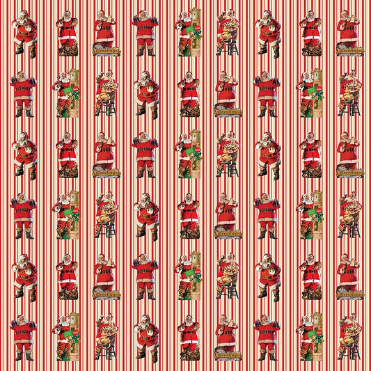 Coca - Cola Christmas Santa Stripe Red - Northcott from Fort Worth Fabric Studio