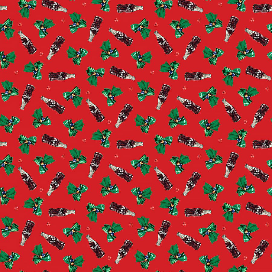 Coca - Cola Christmas Tossed Bottles Red - Northcott from Fort Worth Fabric Studio