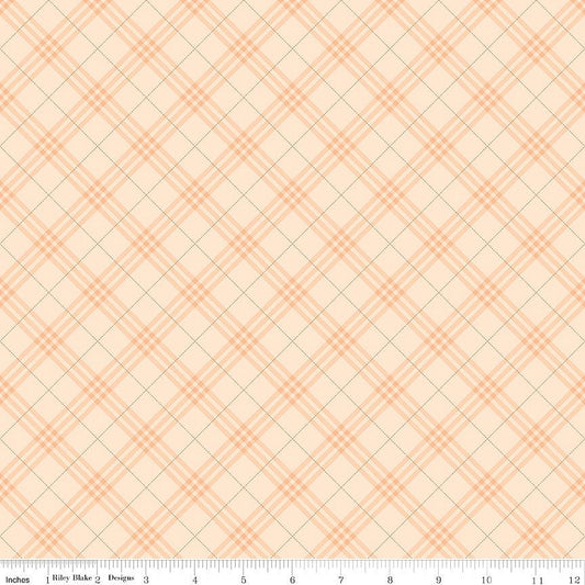 Coffee Time Plaid Shell – Remnant 11" × 44" - Riley Blake from Fort Worth Fabric Studio