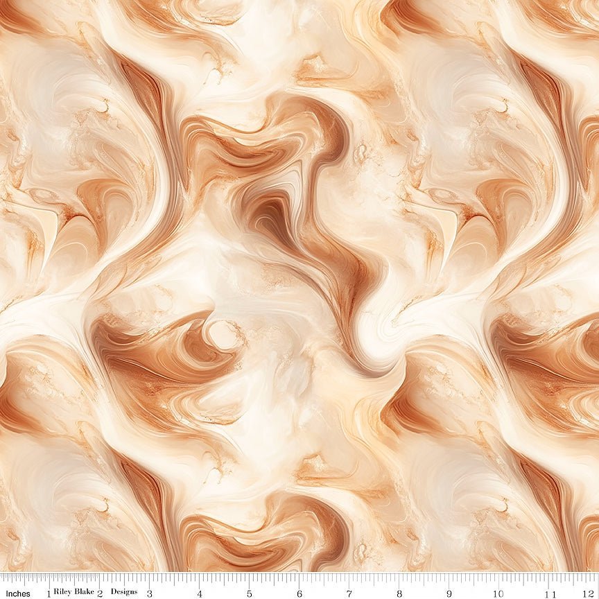 Coffee Time Swirl Cinnamon – Remnant 9″ × 44″ - Riley Blake from Fort Worth Fabric Studio