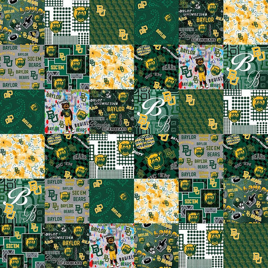 College Fabrics Baylor 60" Cheater Quilt Print - Sykel Enterprises from Fort Worth Fabric Studio