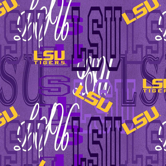 College Fabrics Louisiana State Letters - Sykel Enterprises from Fort Worth Fabric Studio