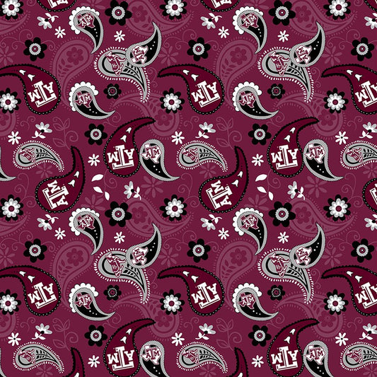 College Fabrics Texas A&M Paisleys - Sykel Enterprises from Fort Worth Fabric Studio