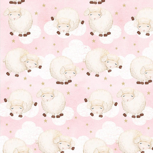 Comfy Flannel Lambs Pink - A.E. Nathan from Fort Worth Fabric Studio