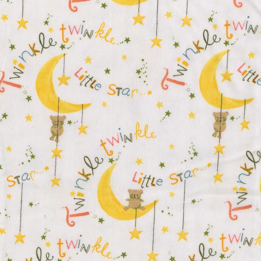 Comfy Flannel Twinkle Twinkle Little Star White - A.E. Nathan from Fort Worth Fabric Studio