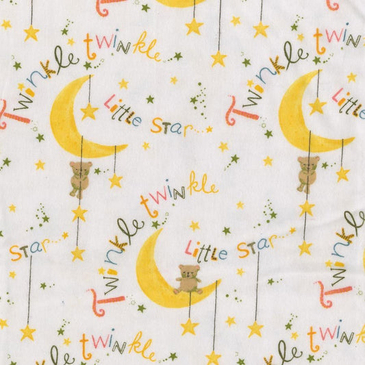 Comfy Flannel Twinkle Twinkle Little Star White - A.E. Nathan from Fort Worth Fabric Studio