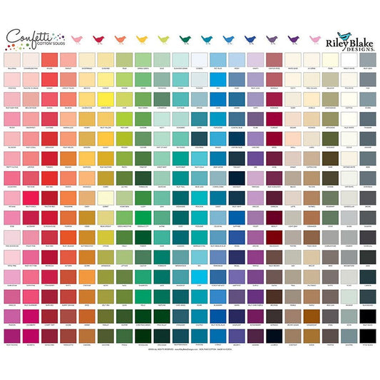 Confetti Cotton Solids 36" Swatch Panel by Riley Blake - Riley Blake from Fort Worth Fabric Studio