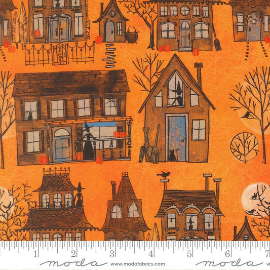 Coven Haunted Houses Pumpkin - Moda from Fort Worth Fabric Studio