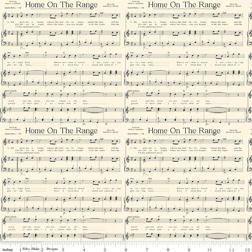 Cowboys Music Cream - Riley Blake from Fort Worth Fabric Studio