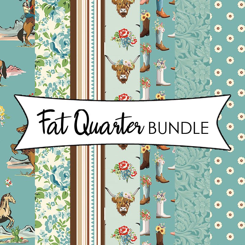 Cowgirl Blue Fat Quarter Bundle - Riley Blake from Fort Worth Fabric Studio
